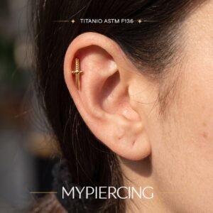 Labret punhal mini em titânio ASTM F136
