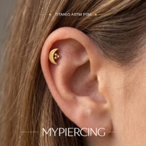 Labret Lua com Beads em Titânio ASTM F136 Push Pin