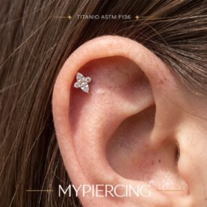 Labret estrela ártica em titânio ASTM F136
