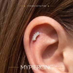 Labret Cluster 5 Baguette em titânio ASTM F136