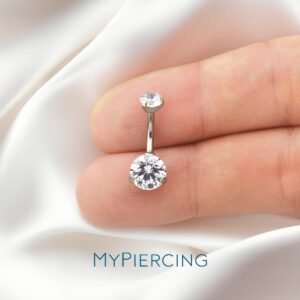 Banana Fashion de titânio ASTM F136 com zircóniasa prong set
