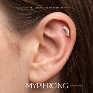 Labret Cluster 7 Baguette em titânio ASTM F136
