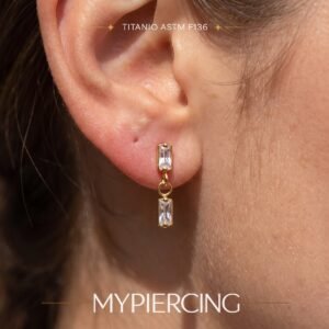 Labret Baguette pendente em titânio ASTM F136