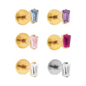 Labret Mini Trapézio de Zircónia em Titânio ASTM F136