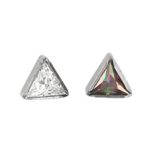 Labret Triangular de Zircónia em Titânio ASTM F136