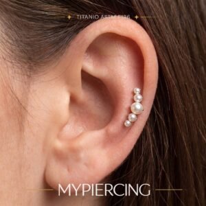 Labret Cluster de Pérola em Titânio ASTM F136