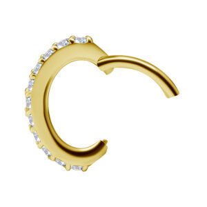 Clicker em ouro 18K encastrado com diamantes sintéticos