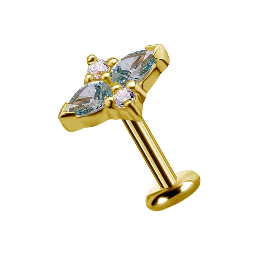 Terminale in Oro 18k Rombo Con Diamanti Sintetici