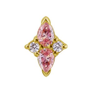 Topo losango em ouro 18K com diamantes sintéticos