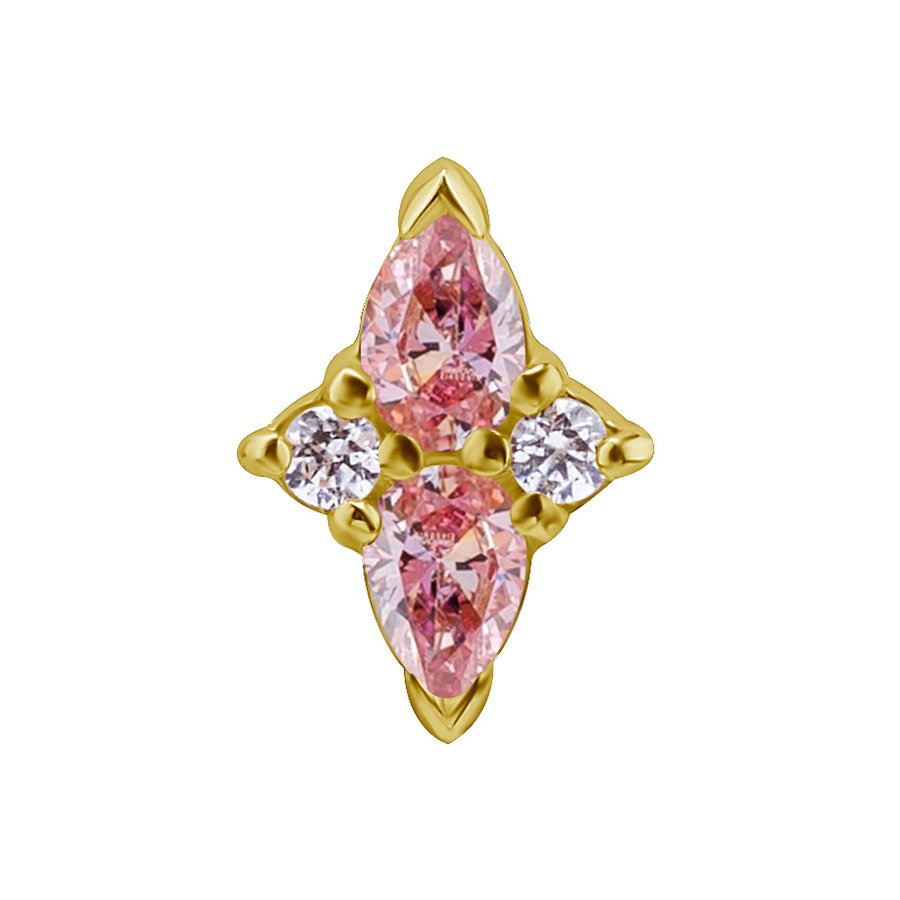 Terminale in Oro 18k Rombo Con Diamanti Sintetici