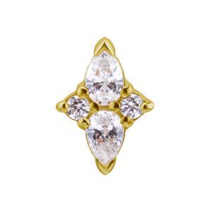 Terminale in Oro 18k Rombo Con Diamanti Sintetici