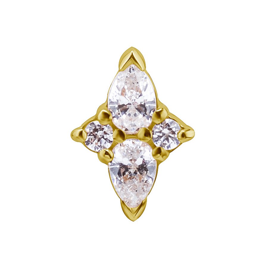 Terminale in Oro 18k Rombo Con Diamanti Sintetici