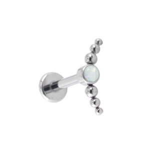 Labret Di Titanio ASTM F136 Cluster Perla con 6 Beads