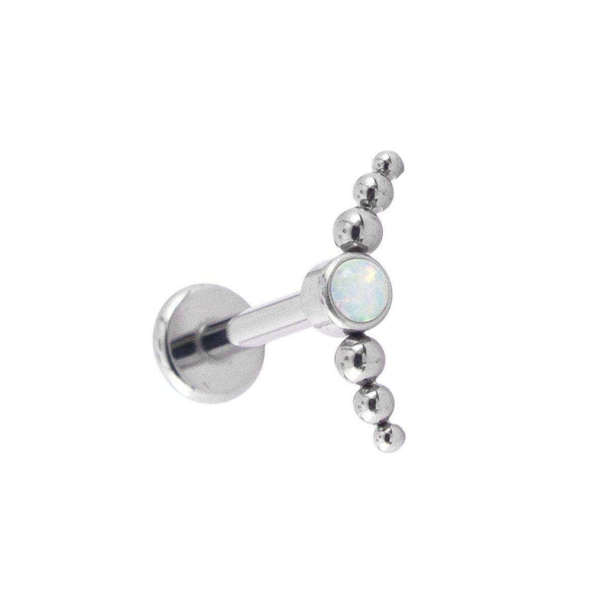 Labret Di Titanio ASTM F136 Cluster Perla con 6 Beads