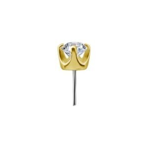 Topo diamante ponto de luz em ouro 18K