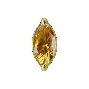 Topo Navette em ouro 18K com safira rosa