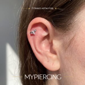 Labret morcego com zircónias em titânio ASTM F136