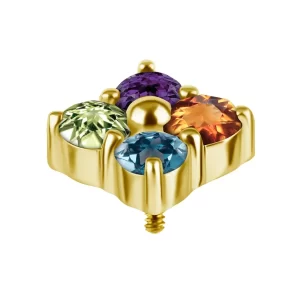 Terminale Rombo Multicolore in Oro 18k