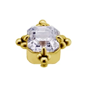 Topo em ouro 18K com zircónia Premium