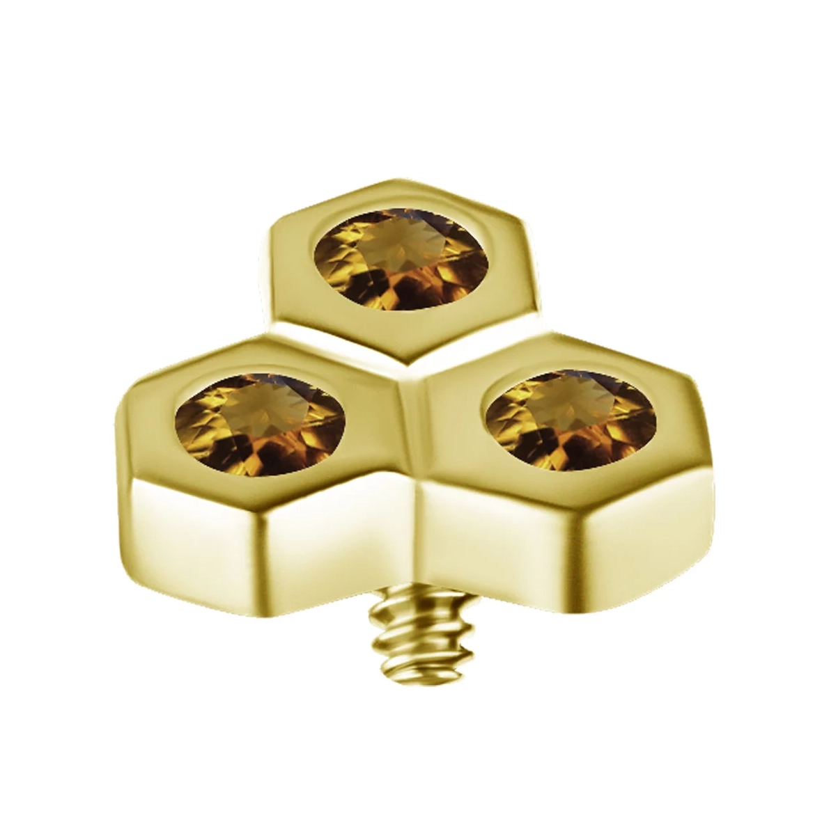 Terminale in Oro 18k Favo di Miele di Citrino