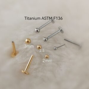 Labret sfera Push Pin de titânio ASTM F136