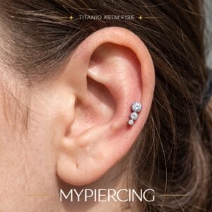 Labret Trio de Zircónias em Titânio ASTM F136