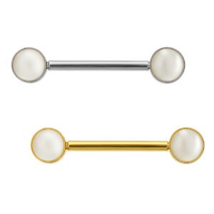 Barbell Flat Di Titanio Con Madreperle Push Pin