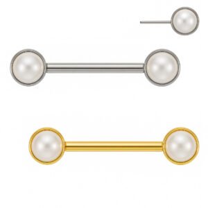 Barbell Flat Di Titanio Con Perle Push Pin