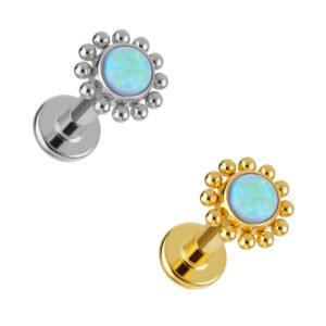Labret Sol em Titânio ASTM F136 com Zircónias