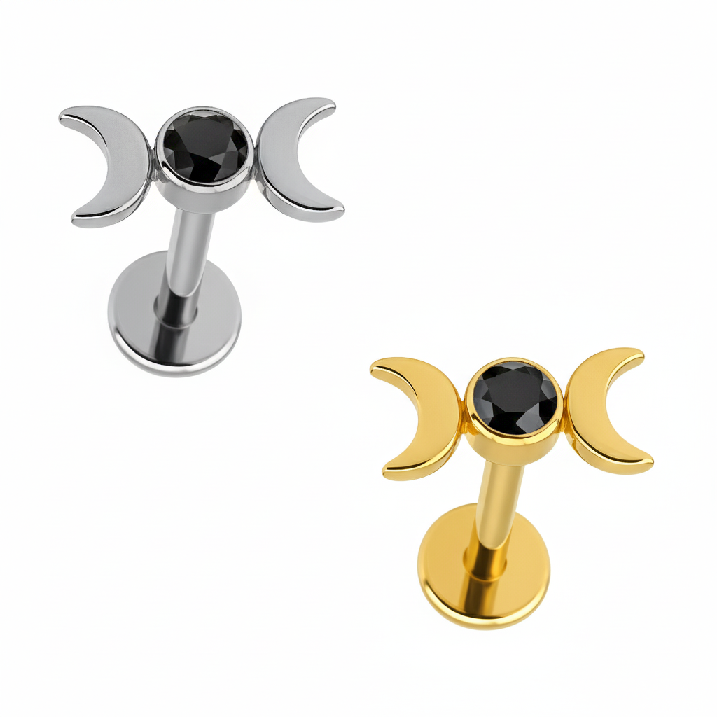 Labret lua dupla com zircónia em titânio ASTM F136