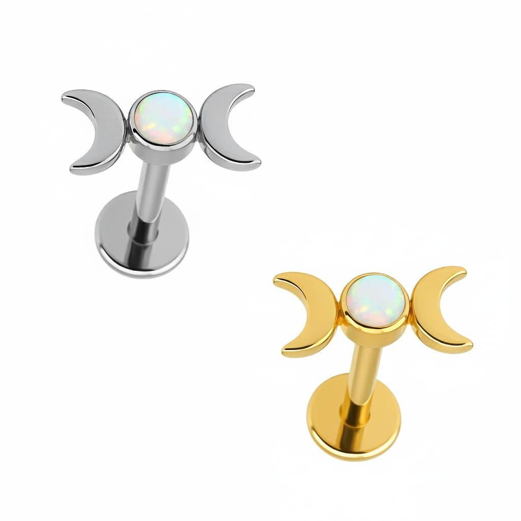Labret lua dupla com zircónia em titânio ASTM F136