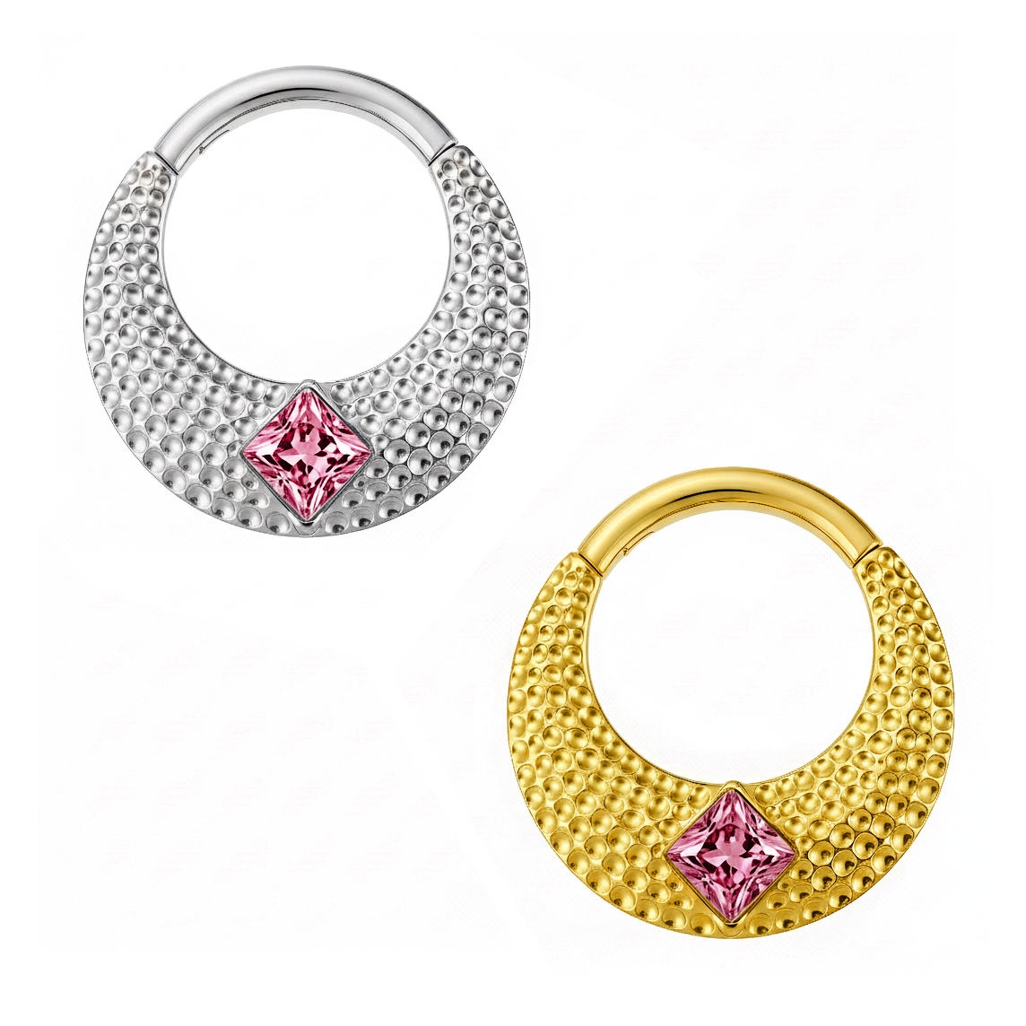 Argola Medieval com Zircónia de Titânio ASTM F136