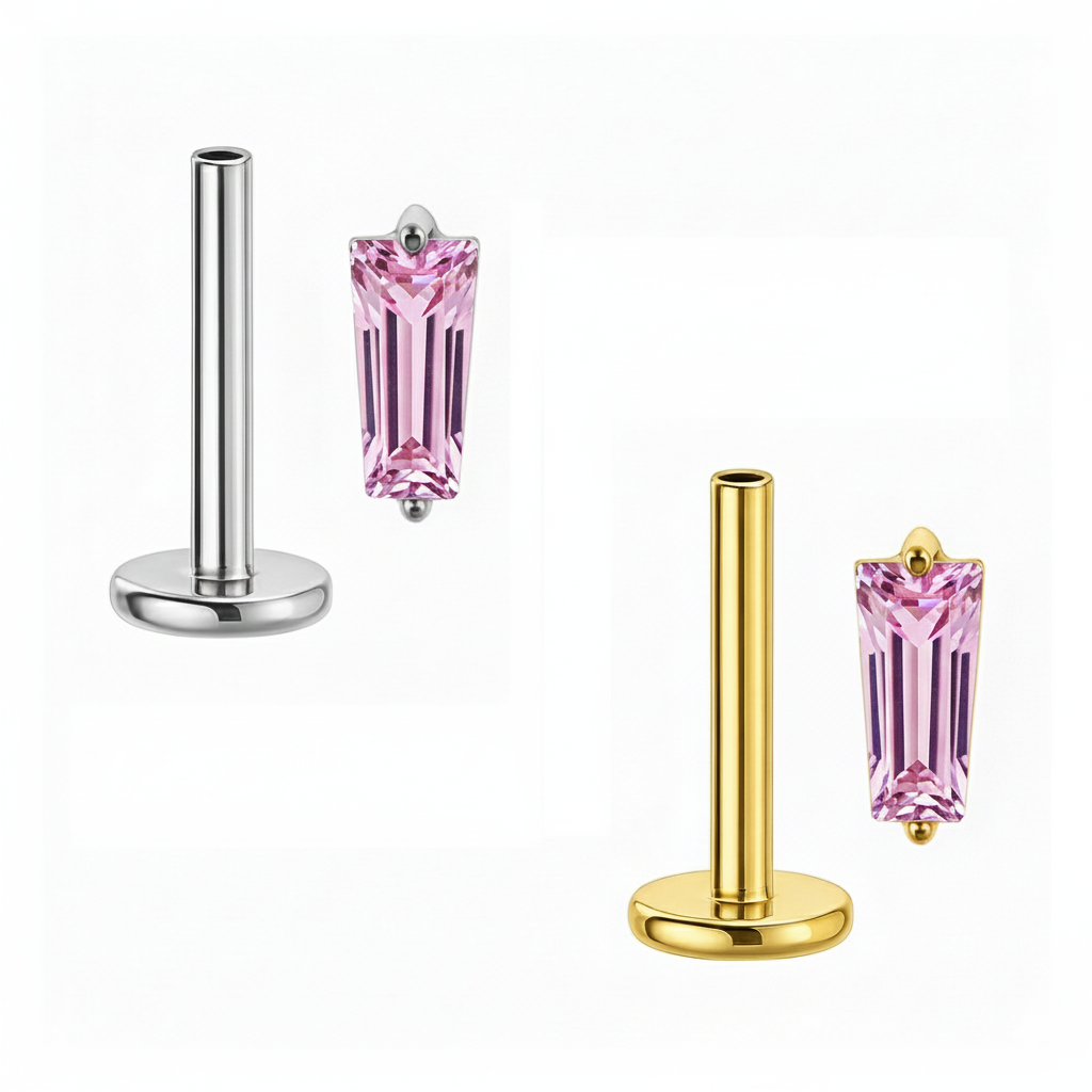 Labret Mini Trapézio em Titânio ASTM F136