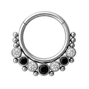 Argola clicker de titânio ASTM F136 com zircónias