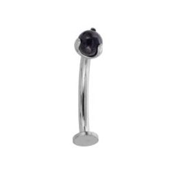 Banana Floating di Titanio ASTM F136 con Sfera Piccola — Colore: Naturale, Pietra: Onice