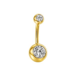 Banana in Oro 14k Base con Zirconi