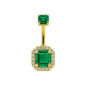 Banana in Oro 18k con Smeraldo Brasiliano e Diamanti Sintetici