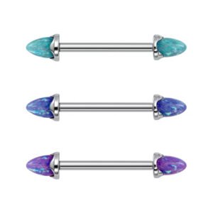 Barbell con Spike di Opale in Titanio ASTM F136