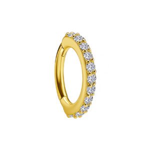 Clicker in Oro 18k Incassato di Diamanti Sintetici