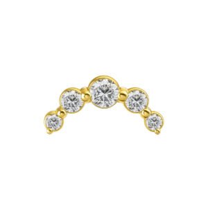 Terminale Cluster in Oro 18k Incastonato di Zirconie Premium