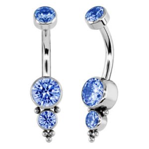 Banana em titânio ASTM F136 com zircónias e 5 beads indianas