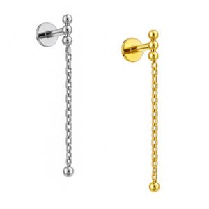 Labret Barra Beaded Con Corrente Di Titanio ASTM F136