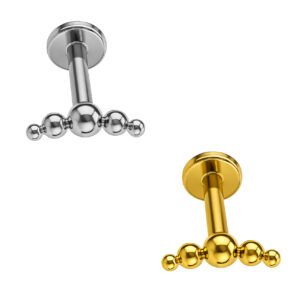 Labret Cluster 5 Beads di Titanio ASTM F136