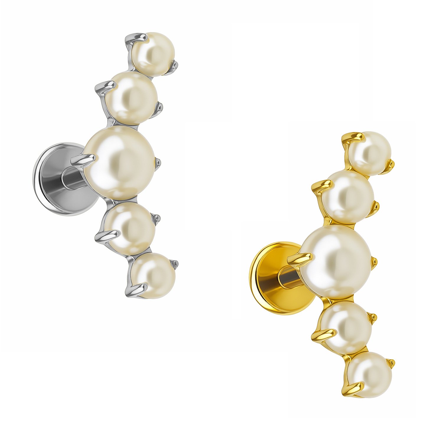 Labret Cluster Perla di Titanio ASTM F136