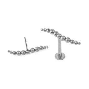 Labret con fila di microsfere Titanio ASTM F136