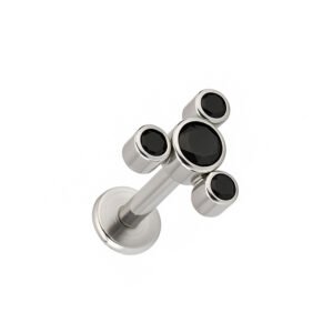 Labret Girândola de Zircónias em Titânio ASTM F136
