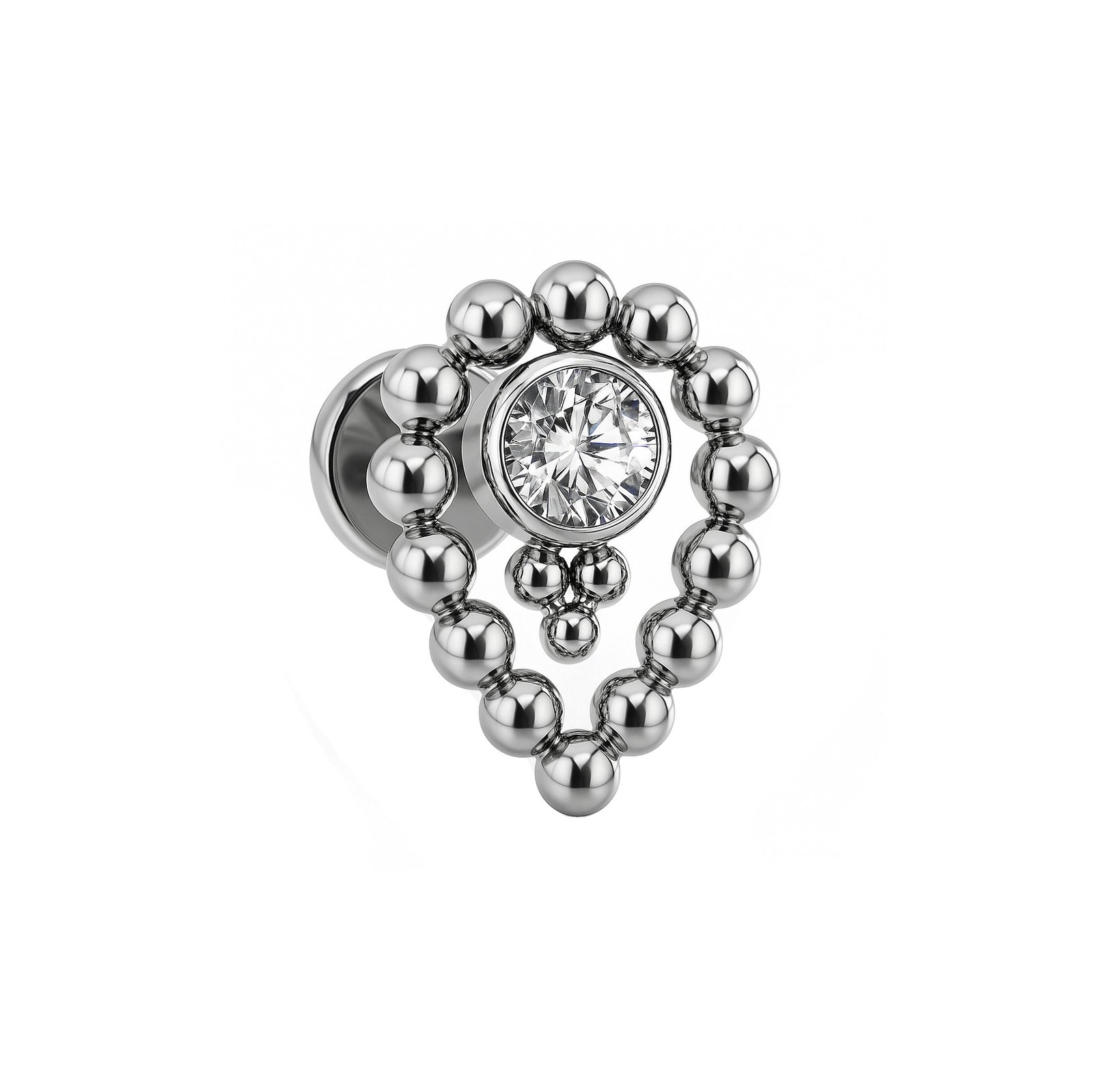 Labret Goccia con Beads e Zirconia di Titanio ASTM F136