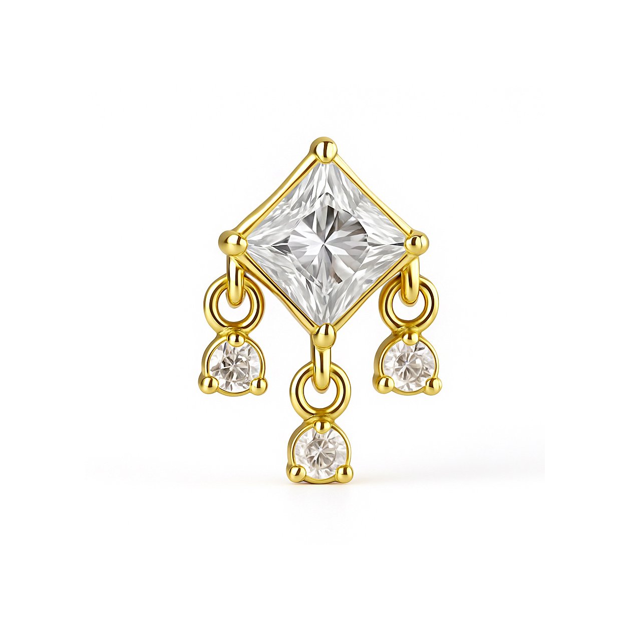 Terminale in Oro 18k con Zirconi Premium