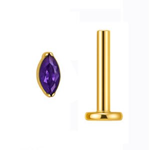 Labret Navette de Zircónia em Titânio ASTM F136 Push Pin