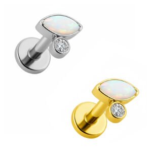 Labret Olho Navette de Zircónia em Titânio ASTM F136